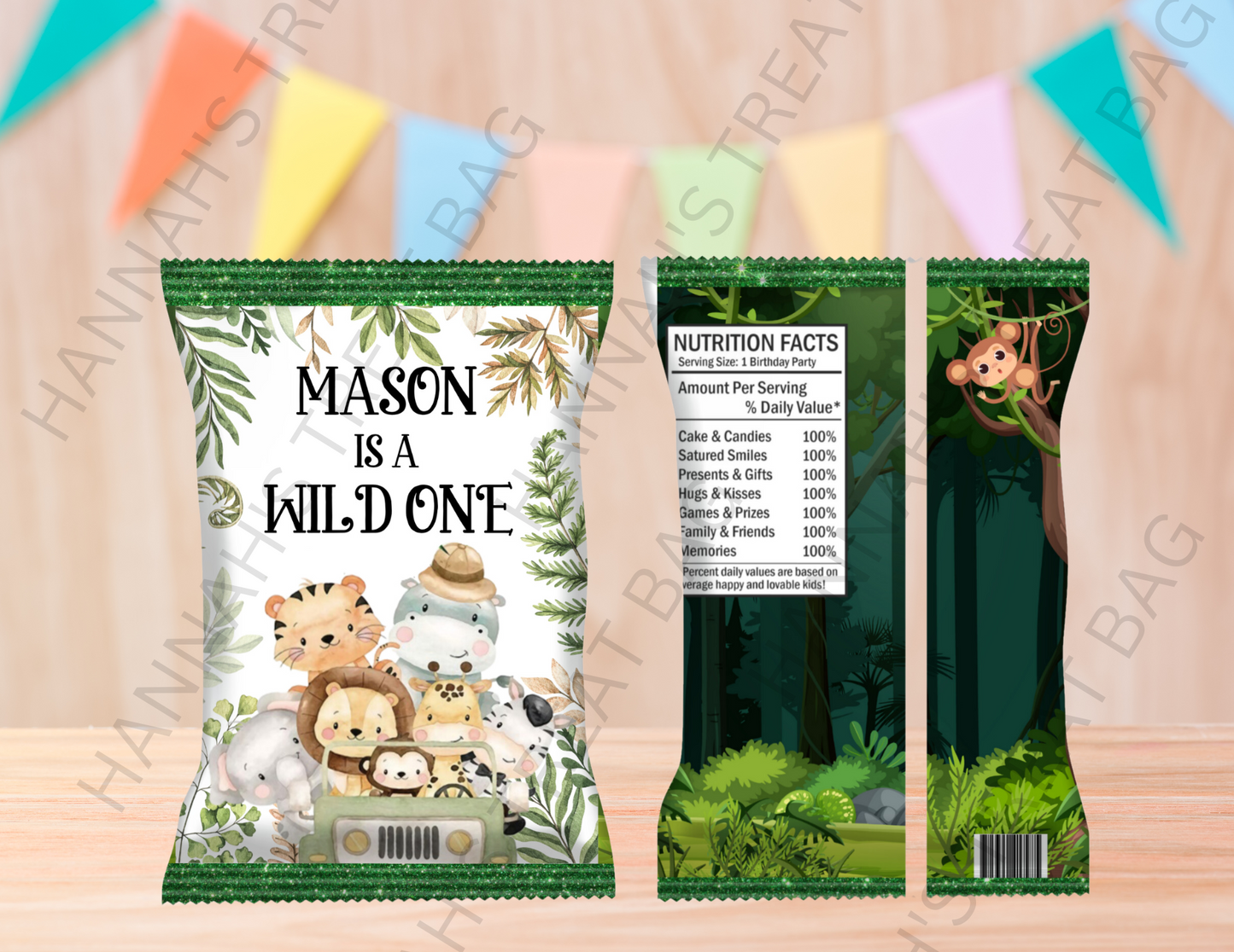 Digital Wild One/Jungle Animals Theme Editable