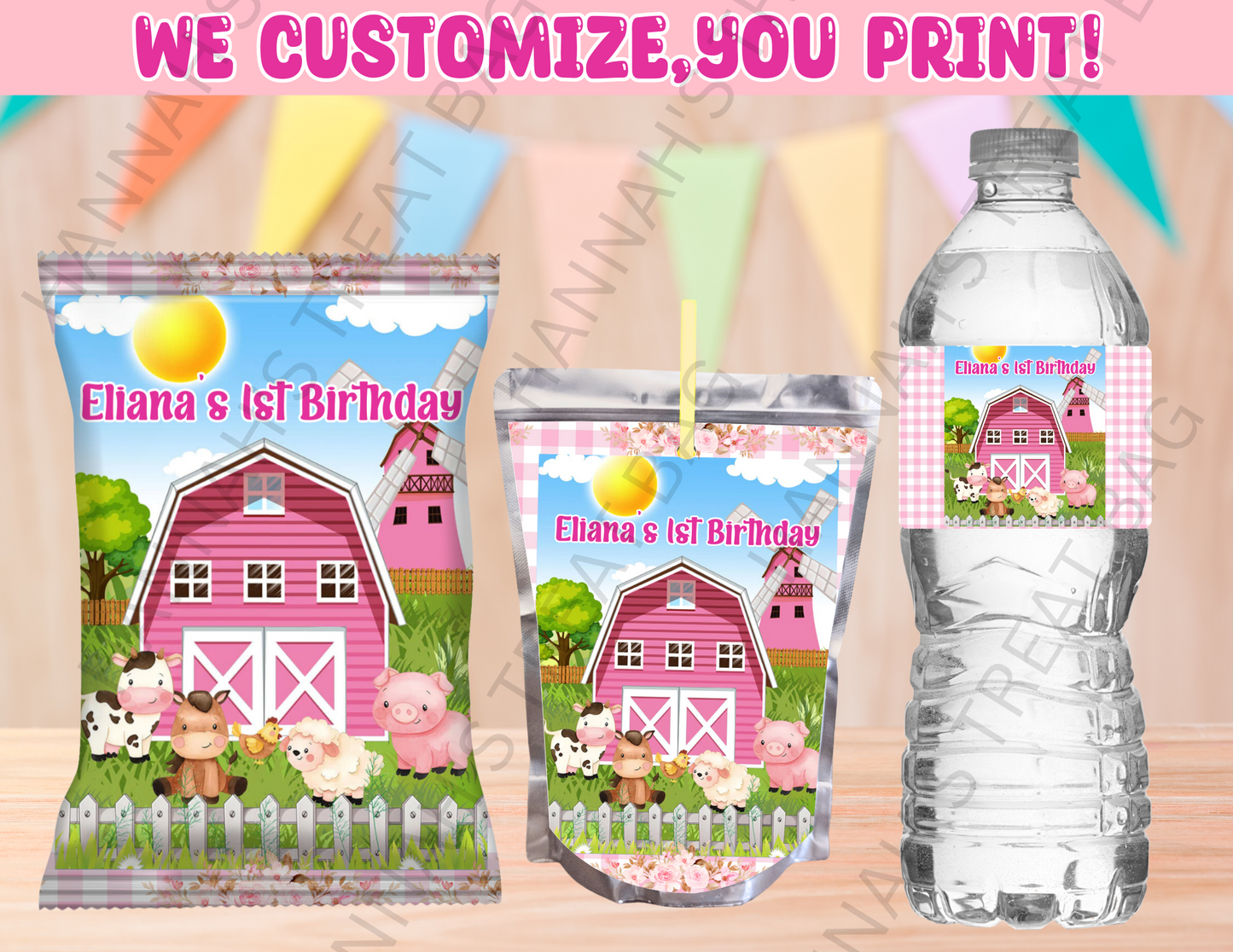 Digital Pink Farm Theme Editable