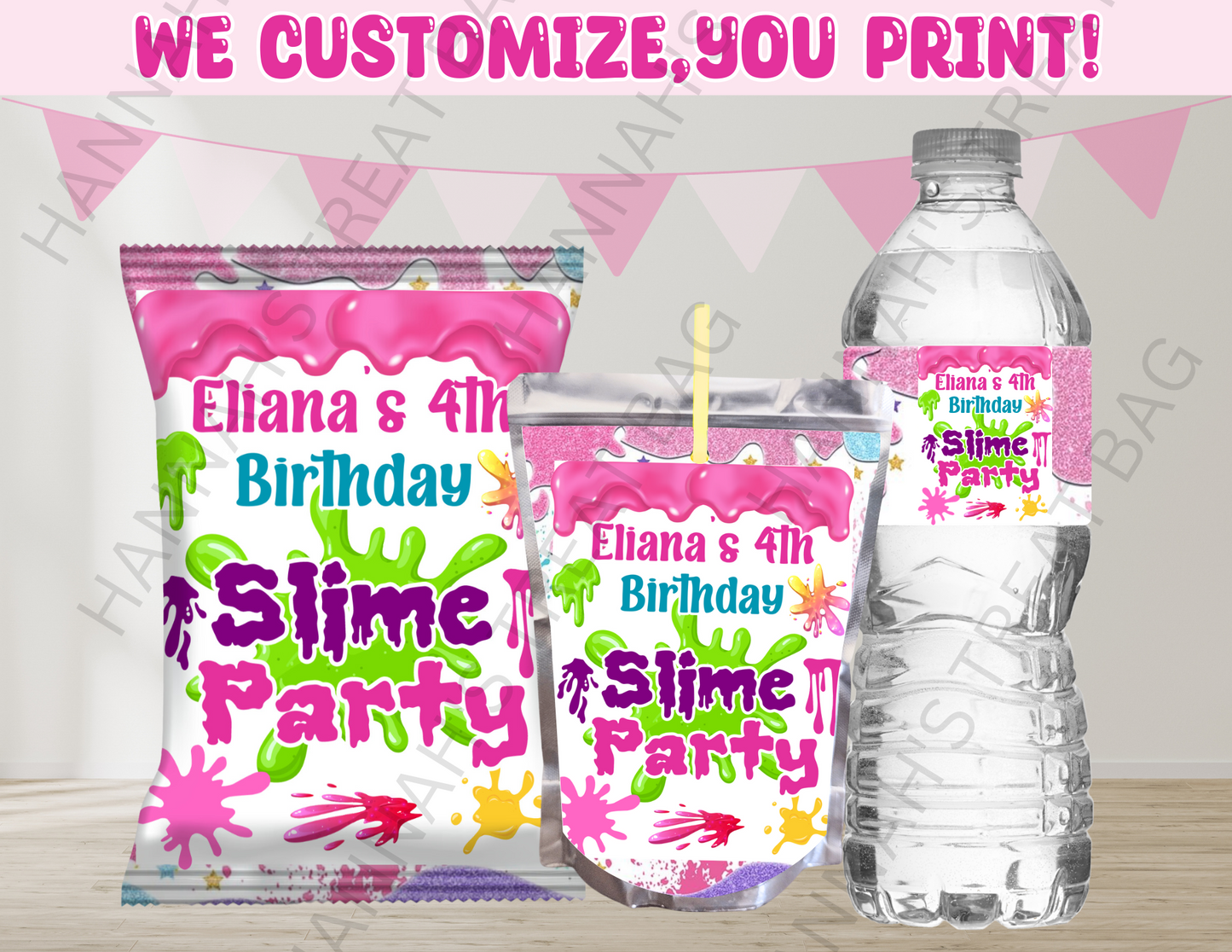 Digital Slime Party Theme Editable