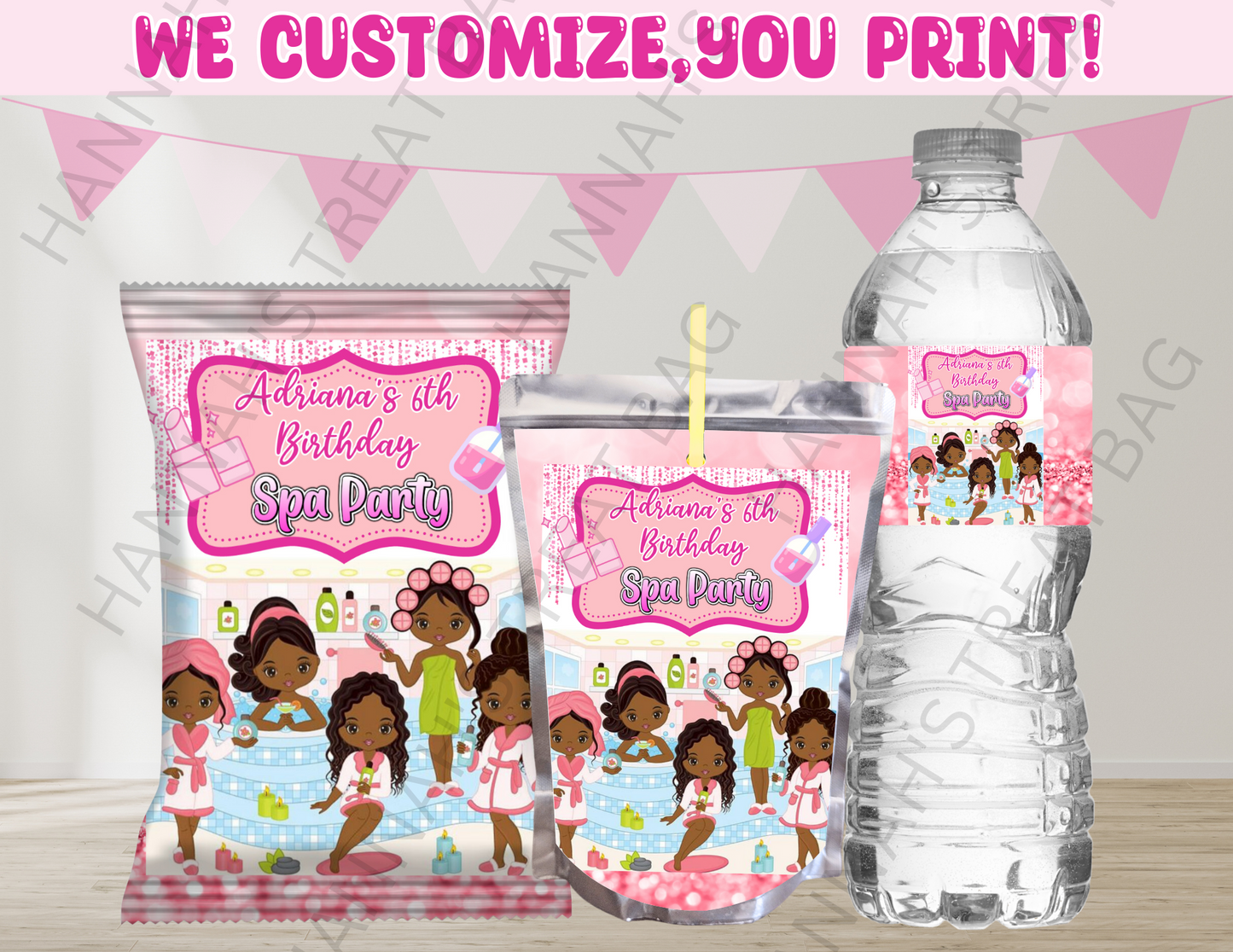 Digital Spa Party Theme Editable