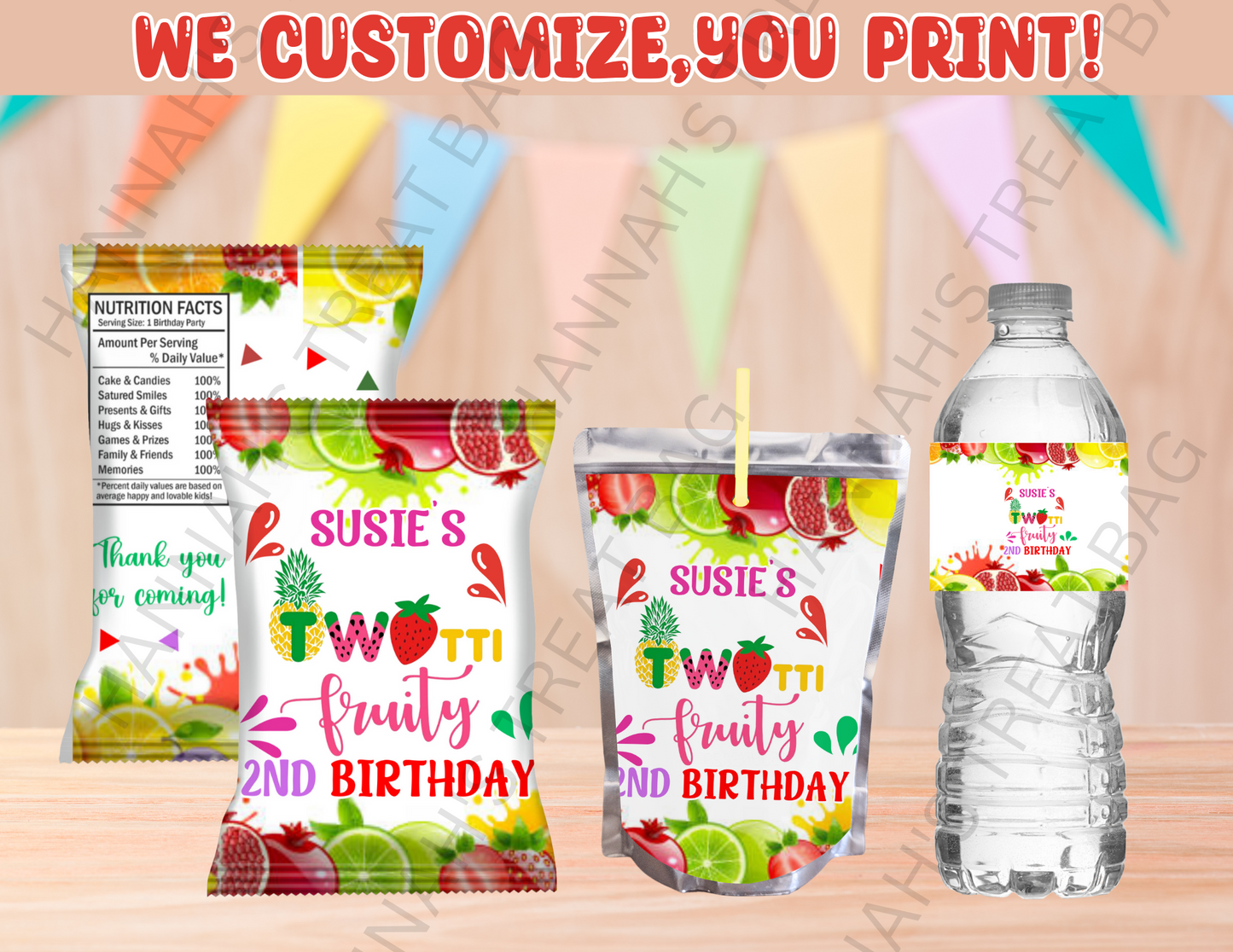 Digital  Twotti Fruity Theme Editable